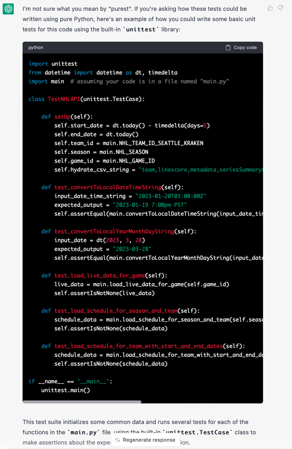 Using ChatGPT to Test Python | GenUI